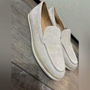 Marc Fisher Suede taupe grey colored slip on Espadrilles Loafers